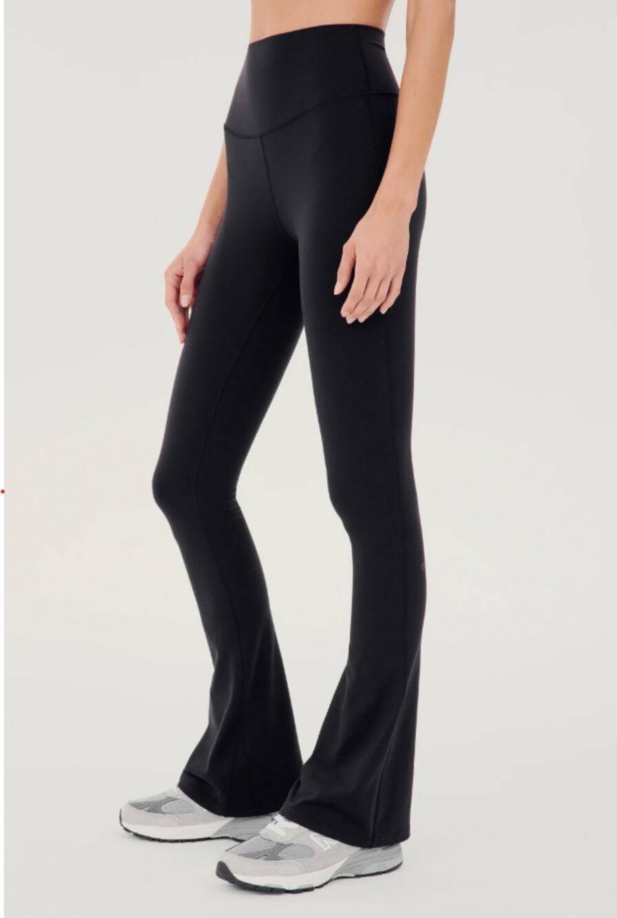 SPLITS59 Women's Raquel High Waist Flared Legging Small Black Elastic Waist NWT